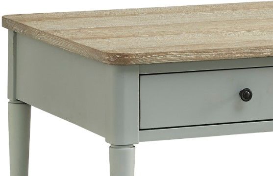 Null Furniture Expressions Acorn Rectangular Cocktail Table with Cottage Blue Base-2