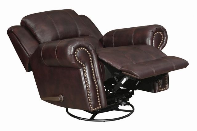 Coaster® Sir Rawlinson Dark Brown Swivel Rocker Recliner-3