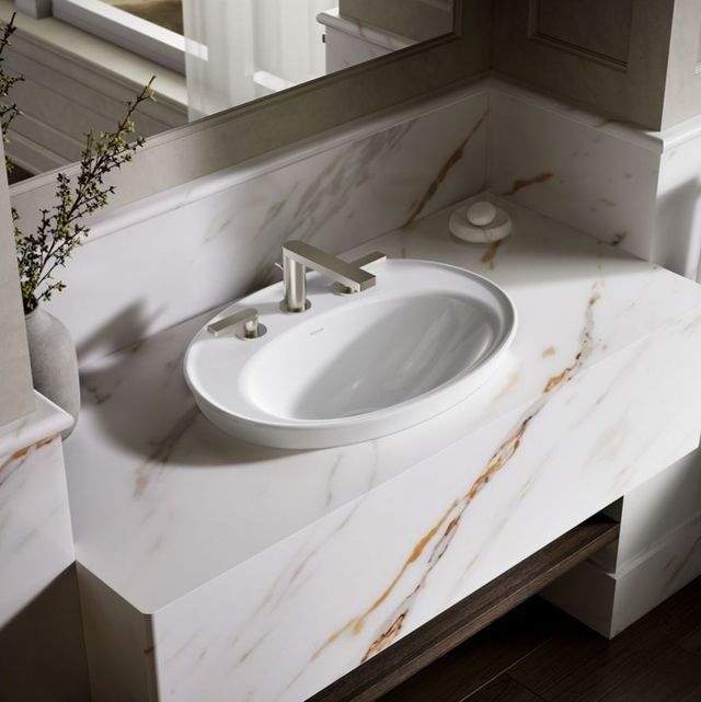Kohler Serif® White 22.25" Widespread Oval Drop-In Bathroom Sink-2
