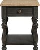 Riverside Furniture Barrington Antique Oak Side Table with Matte Black Base-0
