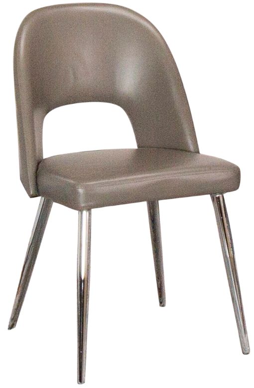 Cramco Mars Chrome/Mushroom Dining Side Chair-0