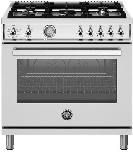 Bertazzoni Professional Series 36" Stainless Steel Freestanding Dual Fuel Range