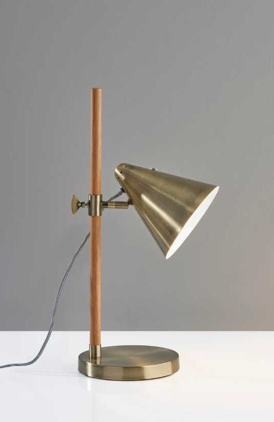 Adesso® Bryn Antique Brass/Natural Desk Lamp-1