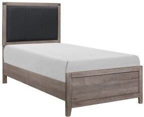 Mazin Furniture Woodrow Brownish Gray Twin Bed-1