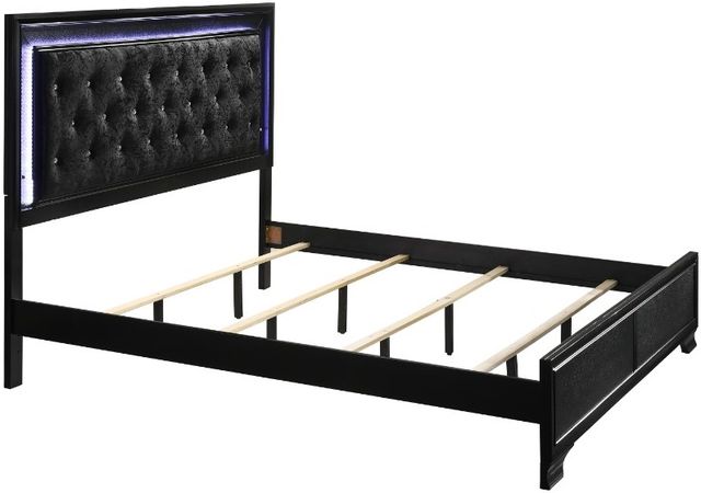 Crown Mark Micah Black King Upholstered Panel Bed-1