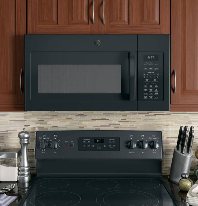 GE® Series 1.7 Cu. Ft. Black Over The Range Sensor Microwave-2