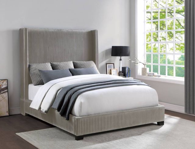 Mazin Furniture Glenbury Taupe Eastern King Upholstered Panel Bed-2