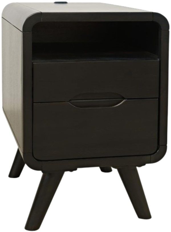 Jofran Inc. Marlowe Black Power Chairside Table-0