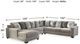 Benchcraft® Ardsley 4-Piece Pewter Left-Arm Facing Sectional and Chaise-1