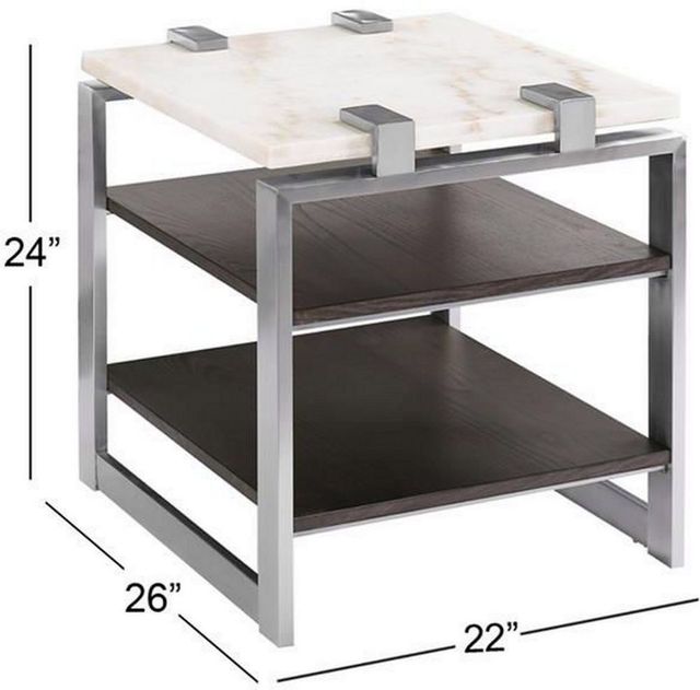 Magnussen Home® Paradox Pearl White Rectangular End Table with Platinum Frame -1