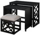 Homelegance® Salina 3-Piece Black Pack Desks with Stool Set-2