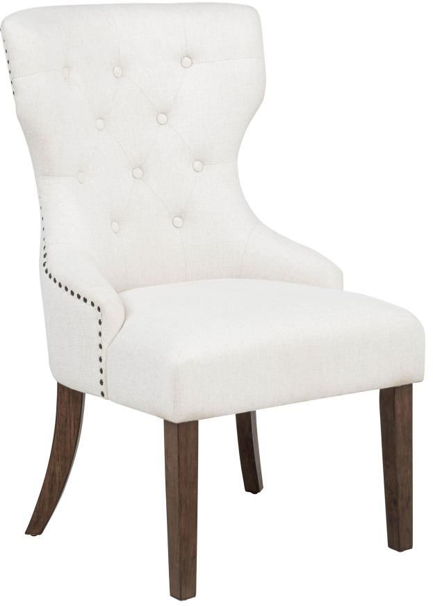 Coaster® Baney Cream/Dark Oak Upholstered Dining Chair-0