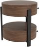 Riverside Furniture Nova Asbury Walnut End Table with Dark Bronze Base-3