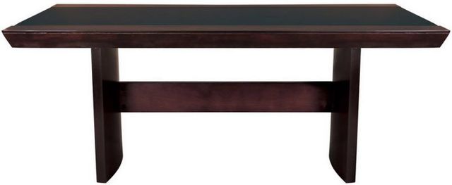 Mazin Furniture Daisy Espresso Glass Inset Topped Dining Table-1