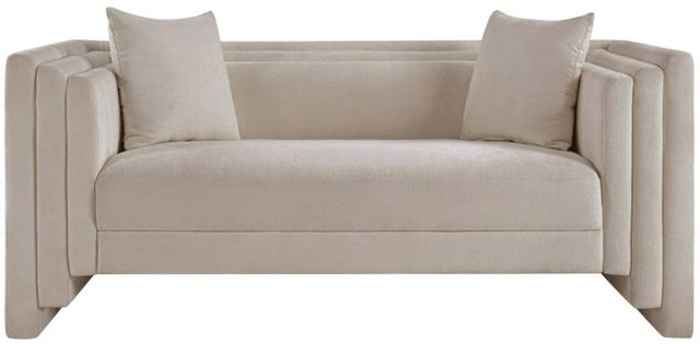 Meridian Furniture Everett Beige Chenille Fabric Loveseat-1