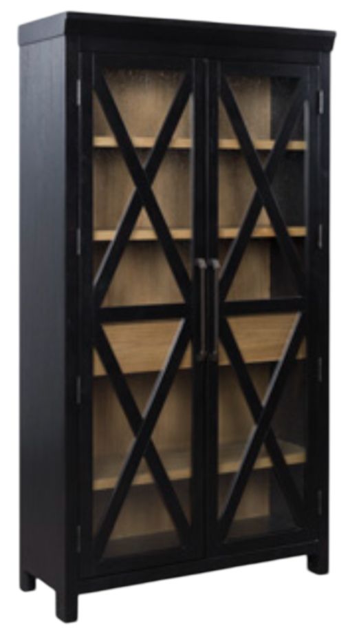 Signature Design by Ashley® Ridgester Black/Light Brown Display Cabinet-0