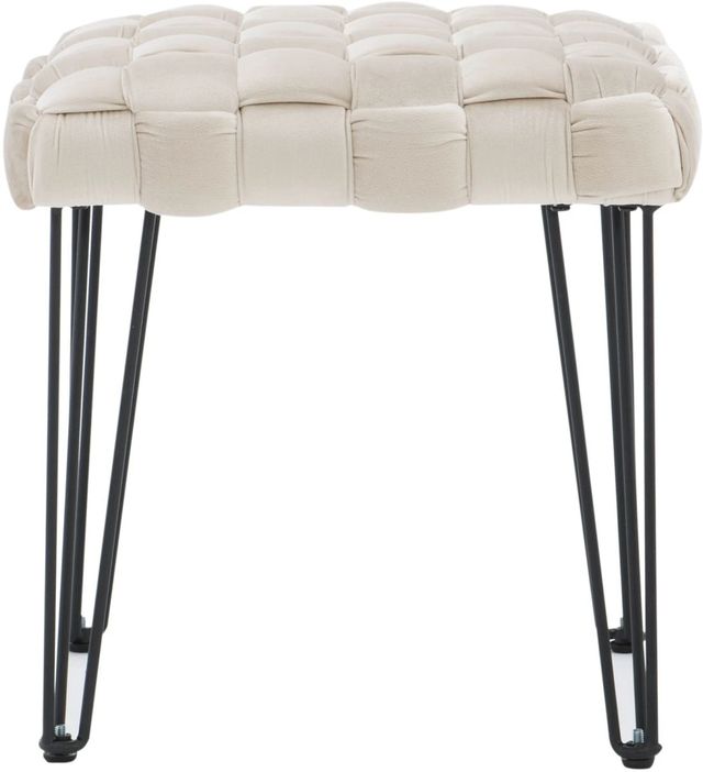 Powell® Neva Beige Square Ottoman Stool-1