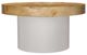 A & B Home Neutral Brown Round Pedestal Coffee Table with White Base-1