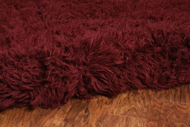 Linon Flokati Burgundy 5'x8' Area Rug-3