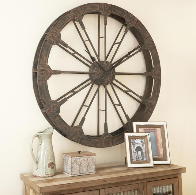 Deco Marche Brown Wheel Wall Clock-3