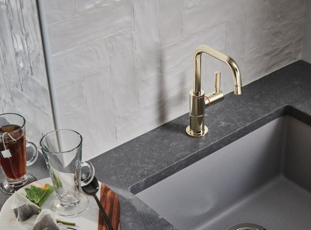 Brizo Odin® Brilliance® Polished Nickel Instant Hot Faucet with Square Spout-1