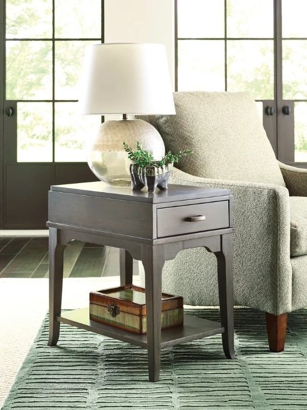 Hammary® Nicolette Hamilton Charcoal Rectangular Chairside Table-1