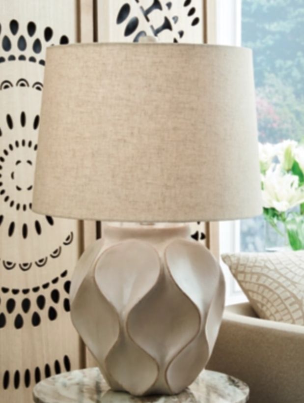 Signature Design by Ashley® Edselham Distressed Cream Table Lamp-3