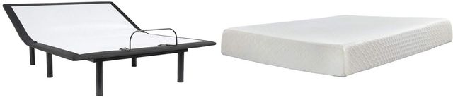 Sierra Sleep® by Ashley® Chime 2-Piece 10'' Memory Foam and Adjustable Base Queen Mattress Set-0