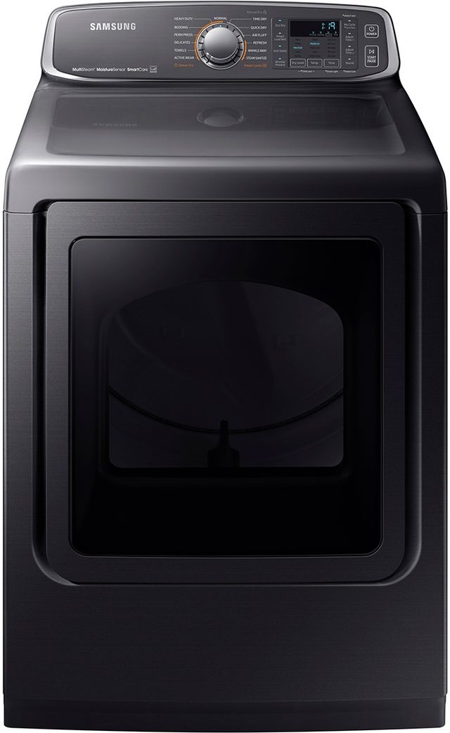 Samsung 7.4 Cu. Ft. Fingerprint Resistant Black Stainless Steel Front Load Gas Dryer-0