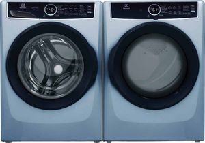 Front view of the Electrolux Glacier Blue Front Load Laundry Pair