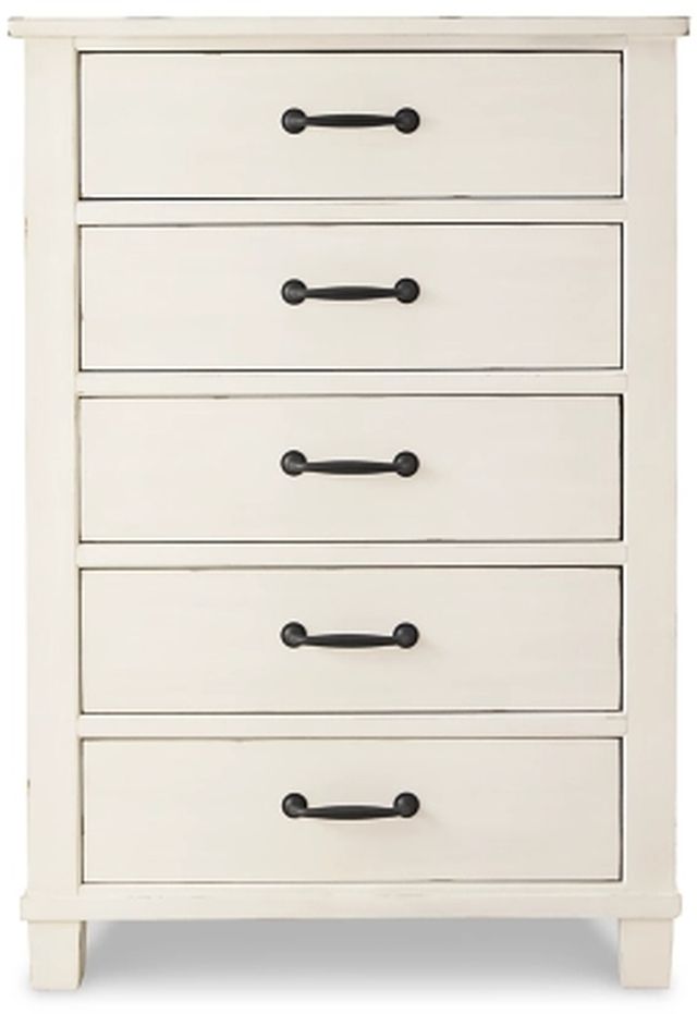 Signature Design by Ashley® Braunter Aged White Chest of Drawers-1