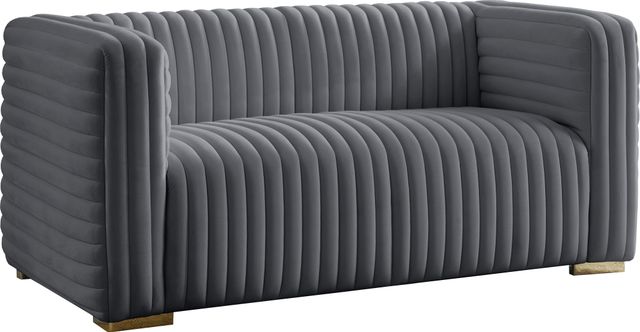 Meridian Furniture Ravish Grey Velvet Loveseat-0