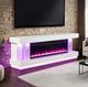 Furniture of America® Peseux White 71" TV Stand with Electric Fire Place-1