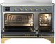 Ilve® Majestic III 48" Blue Gray Pro Style Induction Range with 6 Elements and Brass Trim-1
