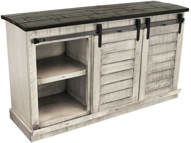 American Heartland Manufacturing Rustic Two Tone 57" Quaint Shutter TV Stand-0