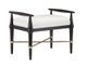 Currey & Company Perrin Muslin Ebonized Taupe/Silver Granello Ottoman-0