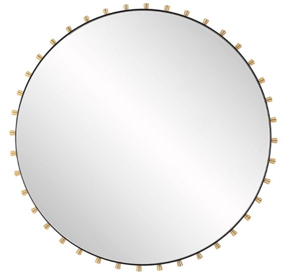 Uttermost® Cosmopolitan Matte Black Round Mirror-0