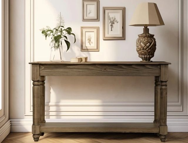 International Furniture Direct Tiffany Brown Sofa Table-1