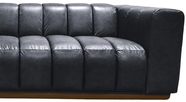 Harp & Finial® Antonio Black Anthracite Leather Sofa-1