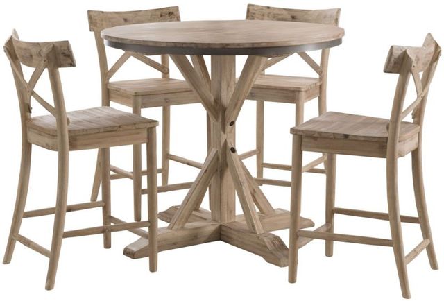 Elements International Callista 5-Piece Beach Round Counter Dining Set-0