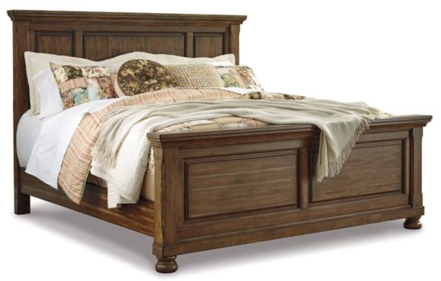 Signature Design by Ashley® Flynnter 4-Piece Medium Brown Queen Panel Bed Set-1