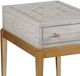 Bassett Mirror Perrine Soft Graphite Chairside Table with Gold Base-3