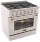 Kucht Professional KNG Series 36" Stainless Steel Pro Style Liquid Propane Gas Range with Silver Door-3