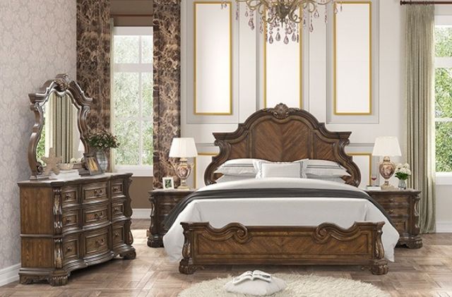 Furniture of America® Leovanni Dark Brown 67" Eastern King Panel Bed-1