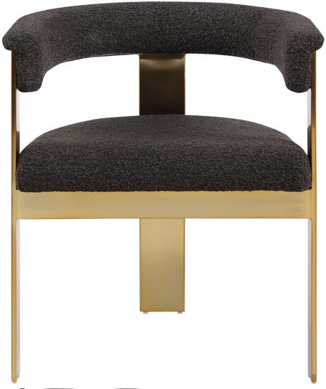 Meridian Furniture Romeo Brown/Brushed Gold Boucle Upholstered Dining Chair-3
