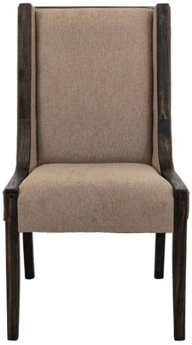International Furniture Direct Balam Brown/Stained Dark High Backrest Side Chair-2