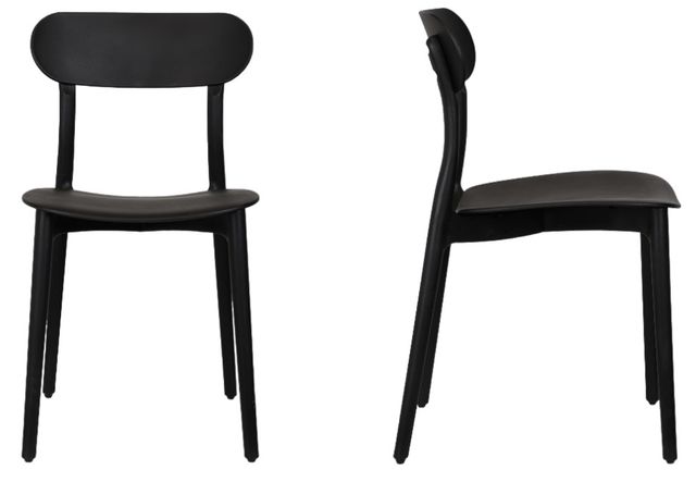 Moe's Home Collection Kent 2-Piece Black Polypropylene Outdoor Dining Chair Set-1