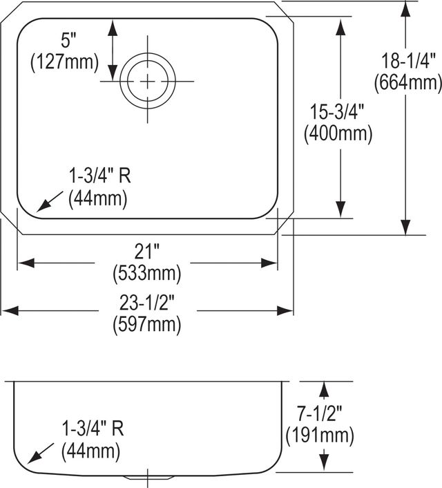 Elkay Lustertone® Classic Lustrous Satin 23-1/2" x 18-1/4" x 7-1/2" Single Bowl Undermount Sink-3