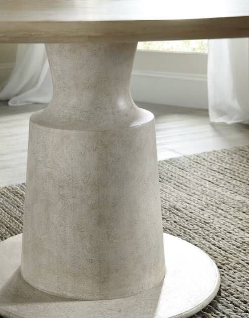 Hooker® Furniture Cascade Terrain Pedestal Dining Table with Textured Gesso Base-3