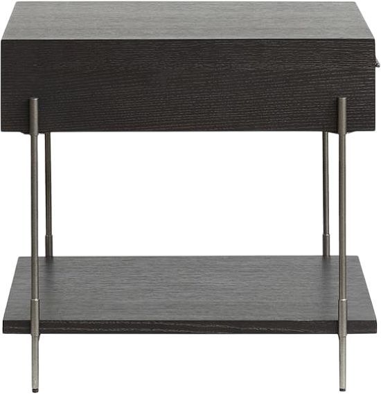 Magnussen Home® Spencer Aged Nickel/Dark Briarsmoke Rectangular End Table-3